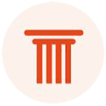 Illustration of a column in light and dark orange