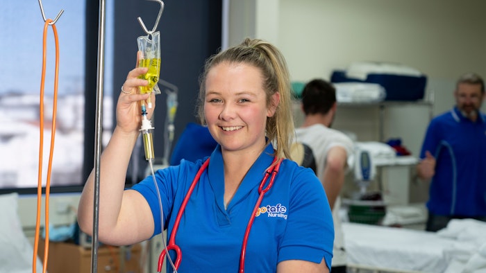GOTAFE Nursing Student in the nursing area in shepparton
