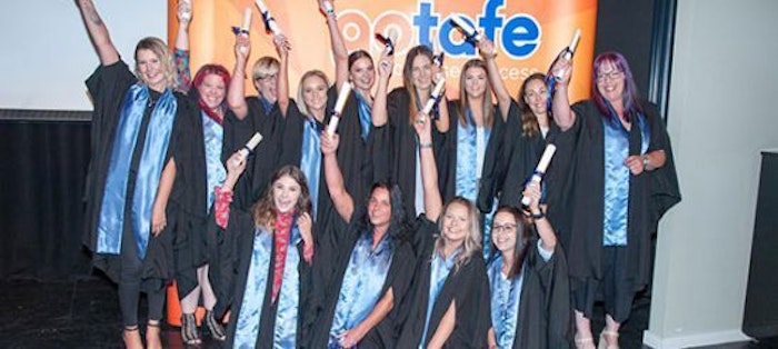2018 GOTAFE Graduates celebrating at graduation